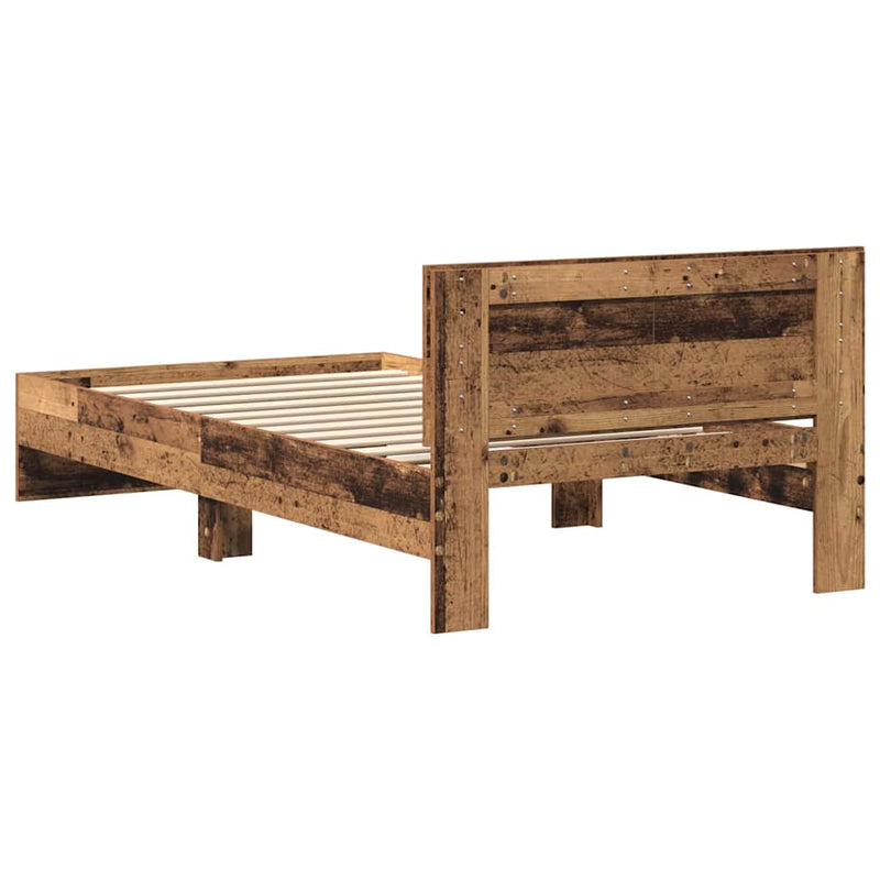Cadru de Pat cu Tăblie Lemn vechi 203 x 104 x 70 cm