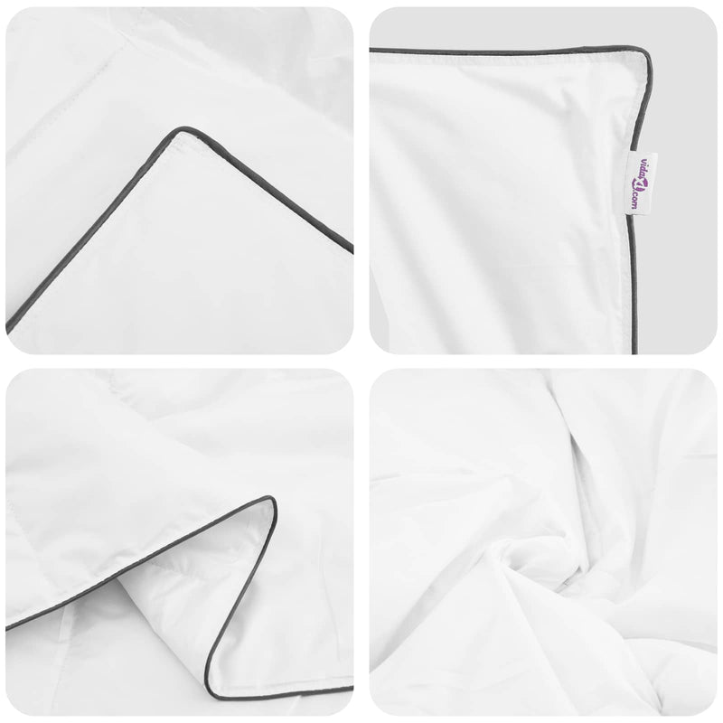 Duvet de iarnă cu pernă 2 buc. Alb Pene de rață