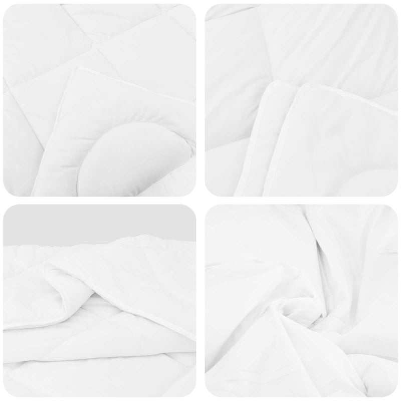 Duvet cu perne cu pernă 3 buc. Alb Microfibră