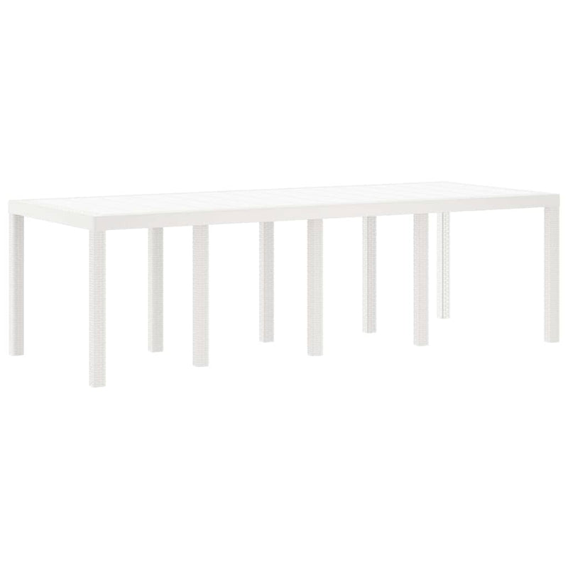 Masă de Grădină Alb 250 x 100 x 73 cm poliratan