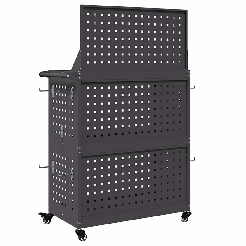 Cărucior pentru unelte cu raft cu roata Negru 65 x 35 x 111 cm