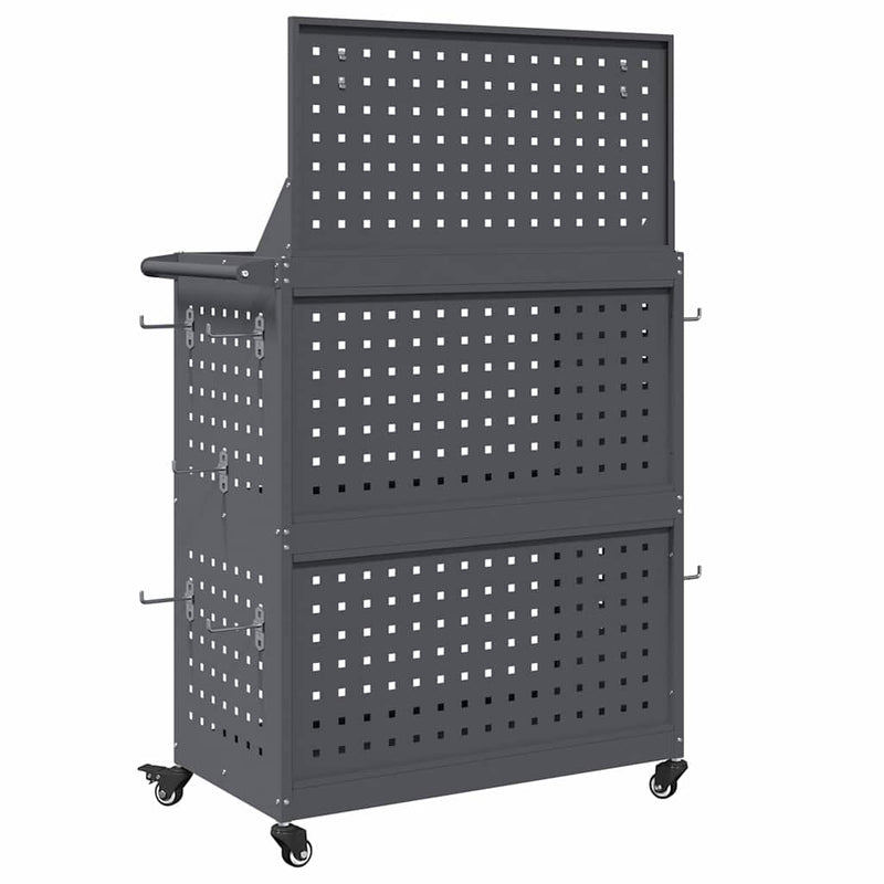 Cărucior pentru unelte cu raft Antracit 65 x 35 x 111 cm