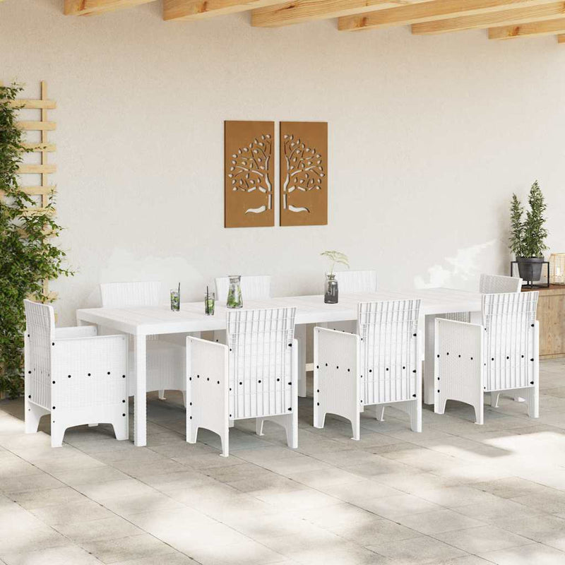 Masă de Grădină Alb 300 x 100 x 73 cm poliratan
