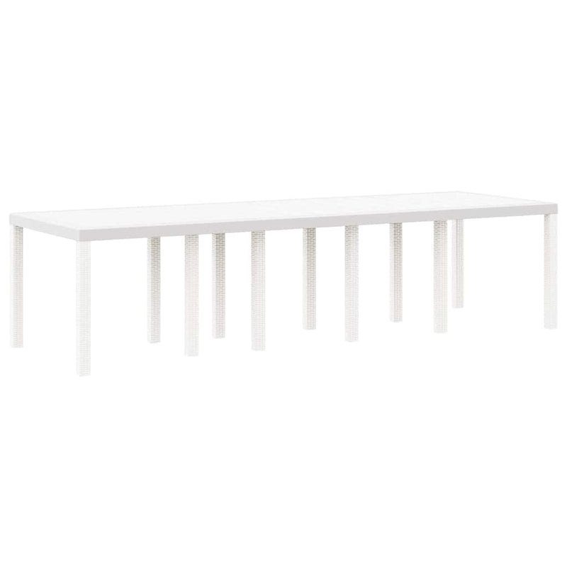 Masă de Grădină Alb 300 x 100 x 73 cm poliratan