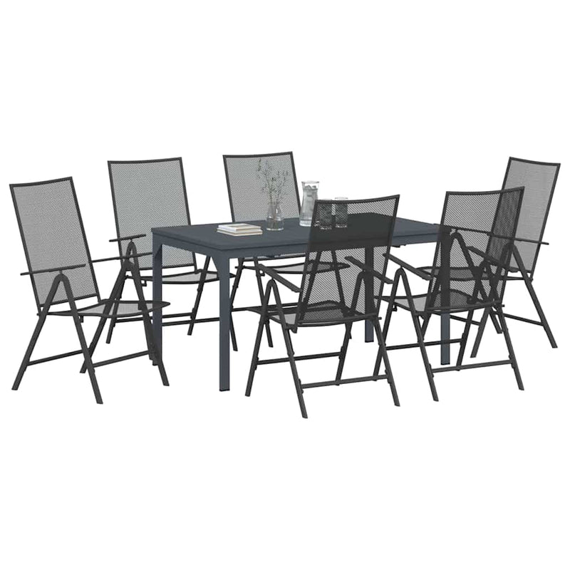 Set de masă pentru grădină 7 buc. Antracit