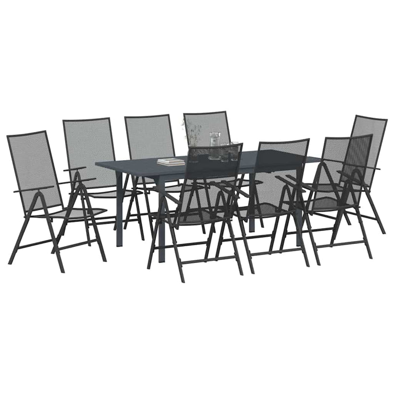 Set de masă pentru grădină 9 buc. Antracit