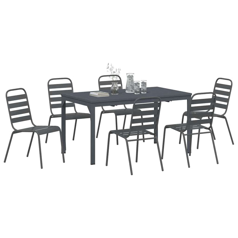 Set de masă pentru grădină 7 buc. Antracit