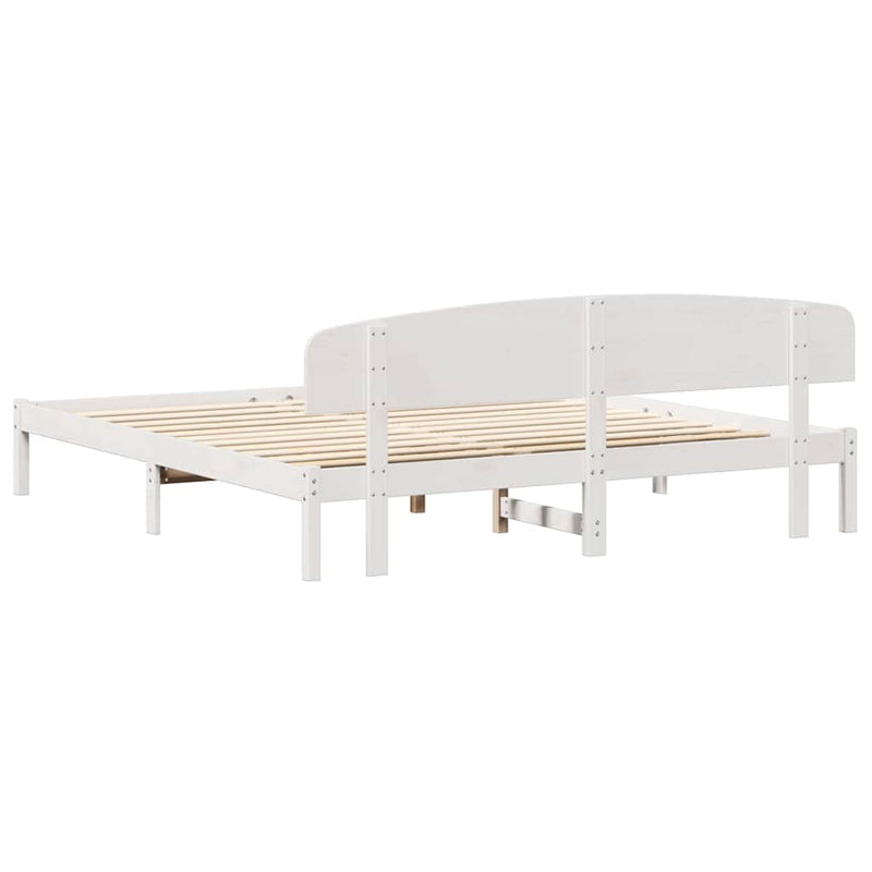Cadru de pat cu headboard Alb 180 x 200 cm Lemn de pin masiv
