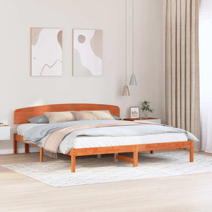 Cadru de pat Maroniu cerat 180 x 200 cm Lemn de pin masiv