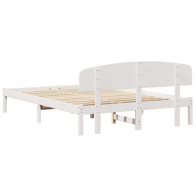 Cadru de pat cu headboard Alb 160 x 200 cm Lemn de pin masiv