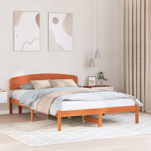 Cadru de pat Maroniu cerat 160 x 200 cm Lemn de pin masiv