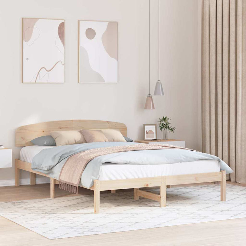 Cadru de pat natural 140 x 200 cm Lemn de pin masiv