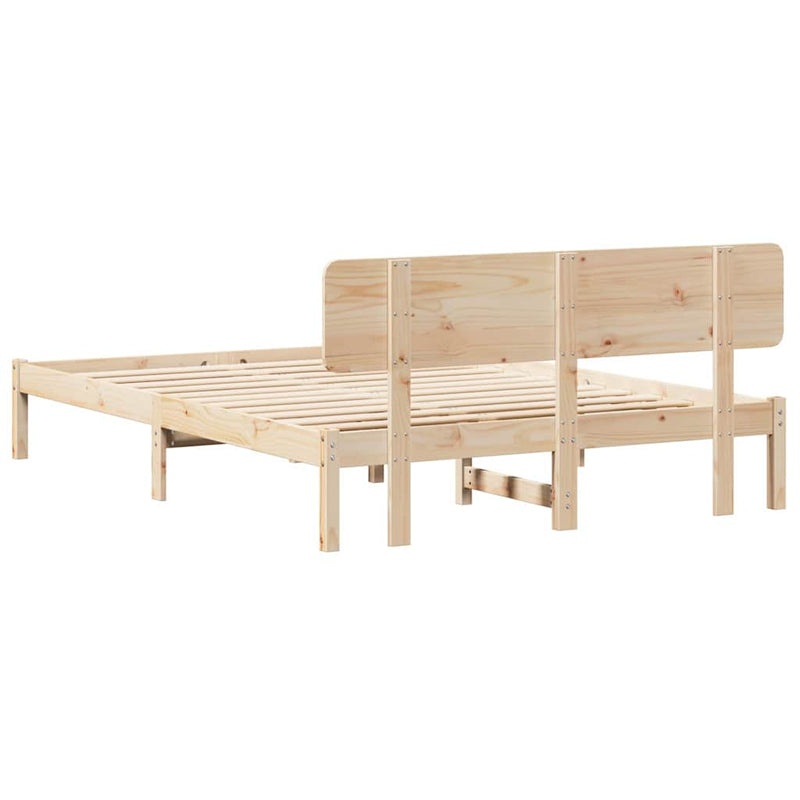 Cadru de pat natural 200 x 200 cm Lemn de pin masiv