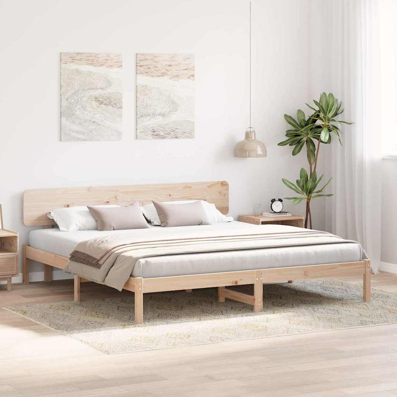 Cadru de pat natural 180 x 200 cm Lemn de pin masiv