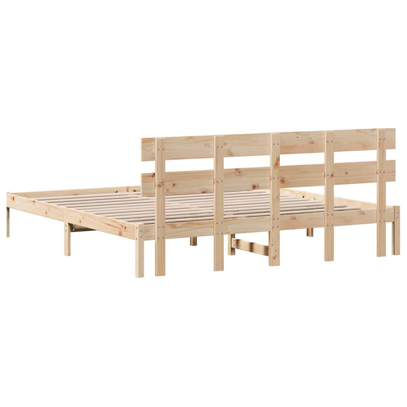 Cadru de pat cu headboard Maro 180 x 200 cm Lemn masiv de pin