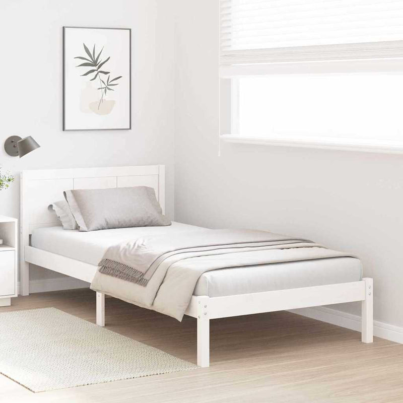 Cadru de pat Alb 100 x 200 cm Lemn masiv de pin