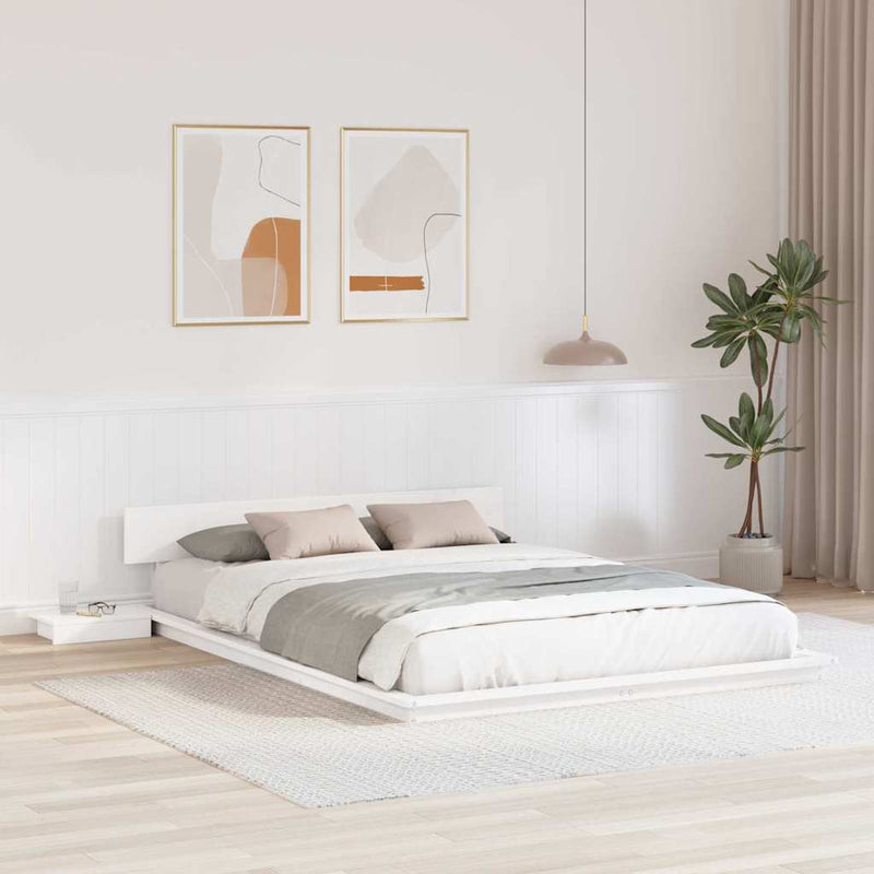 Cadru de pat Alb 150 x 200 cm lemn