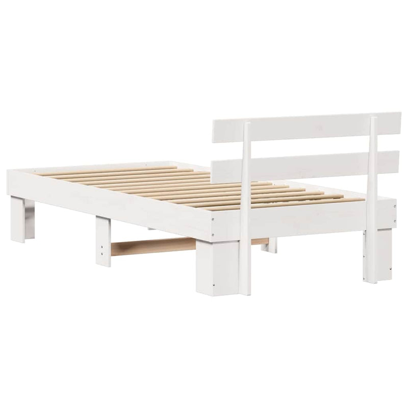 Cadru de pat cu headboard Alb 80 x 200 cm Lemn de pin masiv
