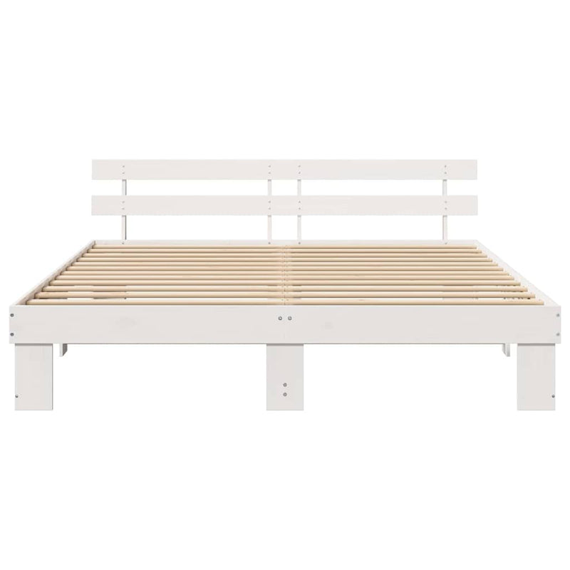 Cadru de pat cu headboard Alb 180 x 200 cm Lemn de pin masiv