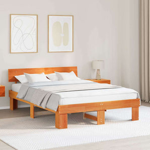 Cadru de pat Maroniu cerat 160 x 200 cm Lemn de pin masiv