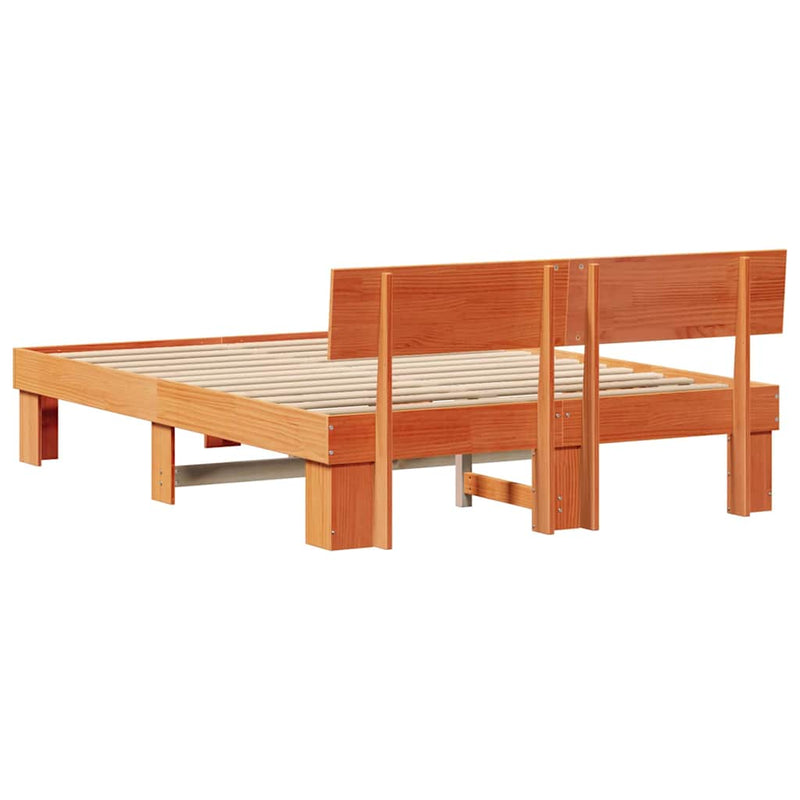 Cadru de pat Maroniu cerat 150 x 200 cm Lemn de pin masiv