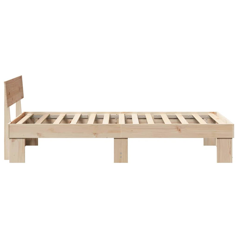 Cadru de pat cu headboard natural 80 x 200 cm Lemn de pin masiv