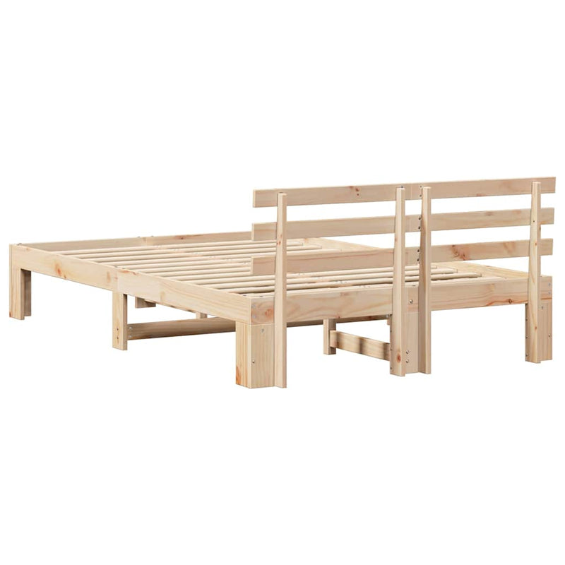 Cadru de pat natural 120 x 200 cm Lemn de pin masiv