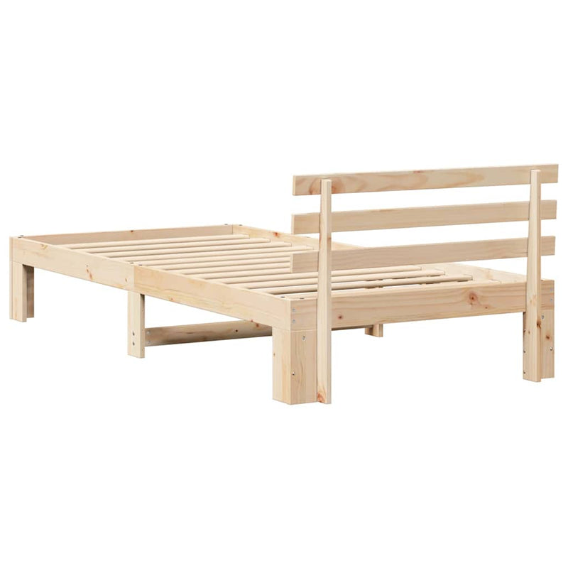 Cadru de pat natural 100 x 200 cm Lemn de pin masiv