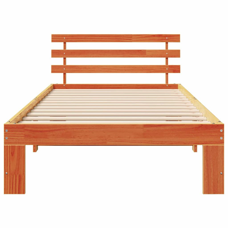 Cadru de pat Maroniu cerat 100 x 200 cm Lemn de pin masiv