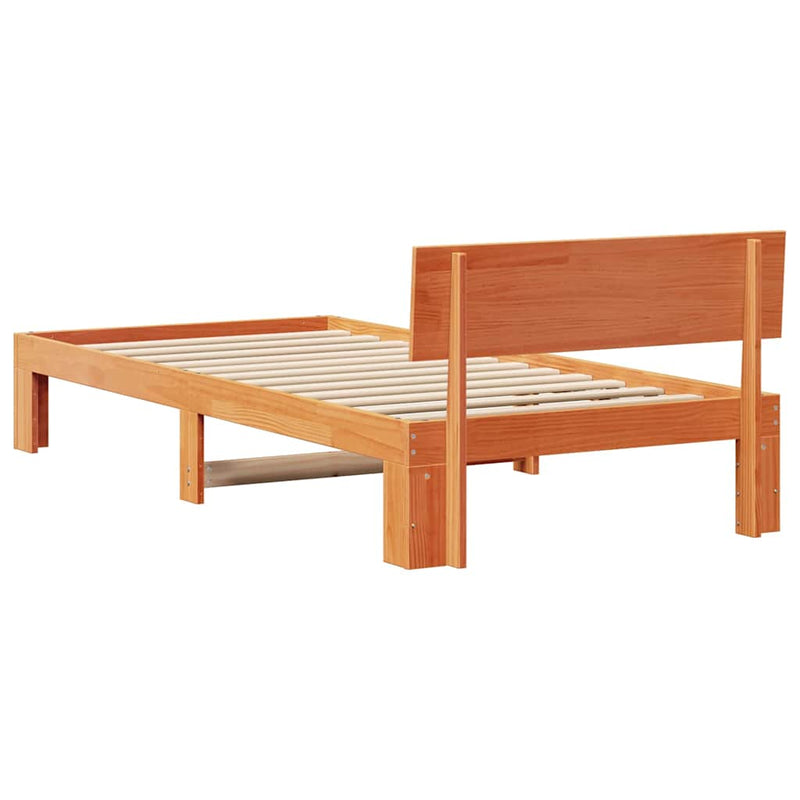 Cadru de pat Maroniu cerat 90 x 190 cm Lemn de pin masiv