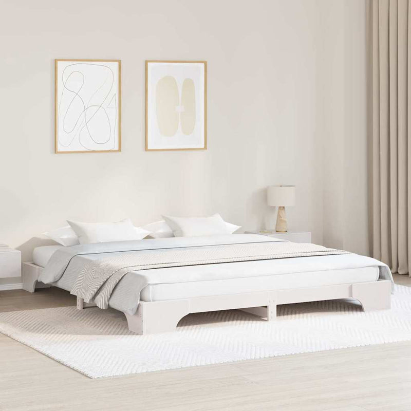 Cadru de pat Alb 180 x 200 cm Lemn de pin masiv