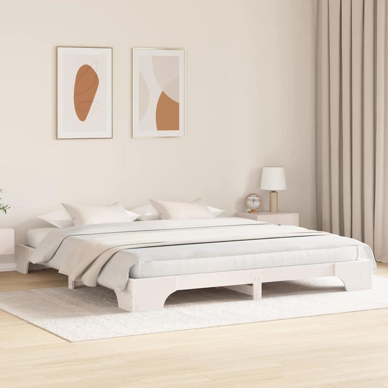 Cadru de pat Alb 180 x 200 cm Lemn de pin masiv