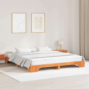 Cadru de pat Maroniu cerat 180 x 200 cm Lemn de pin masiv