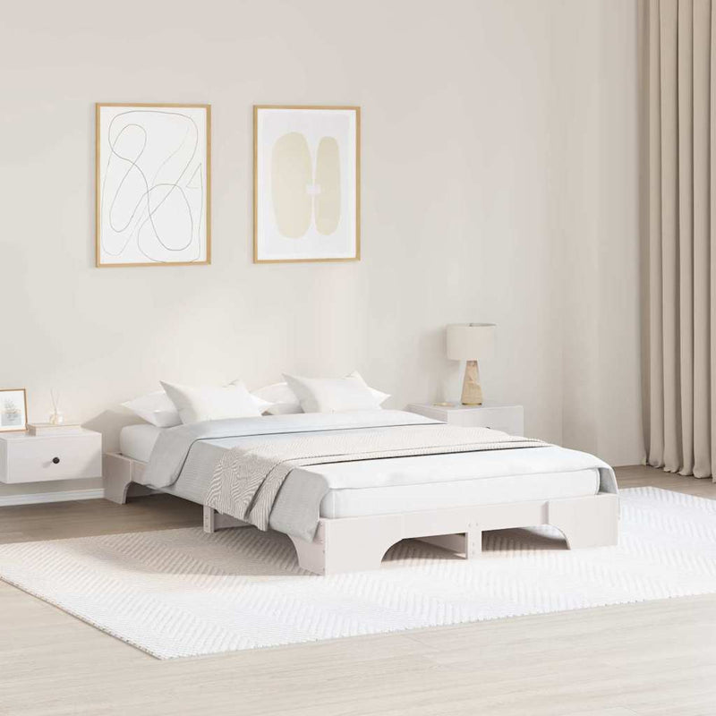 Cadru de pat Alb 120 x 190 cm Lemn de pin masiv