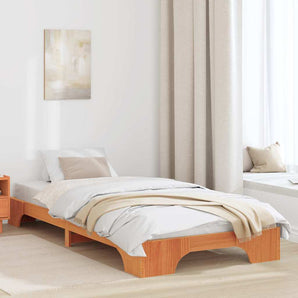 Cadru de pat Maroniu cerat 90 x 200 cm Lemn de pin masiv