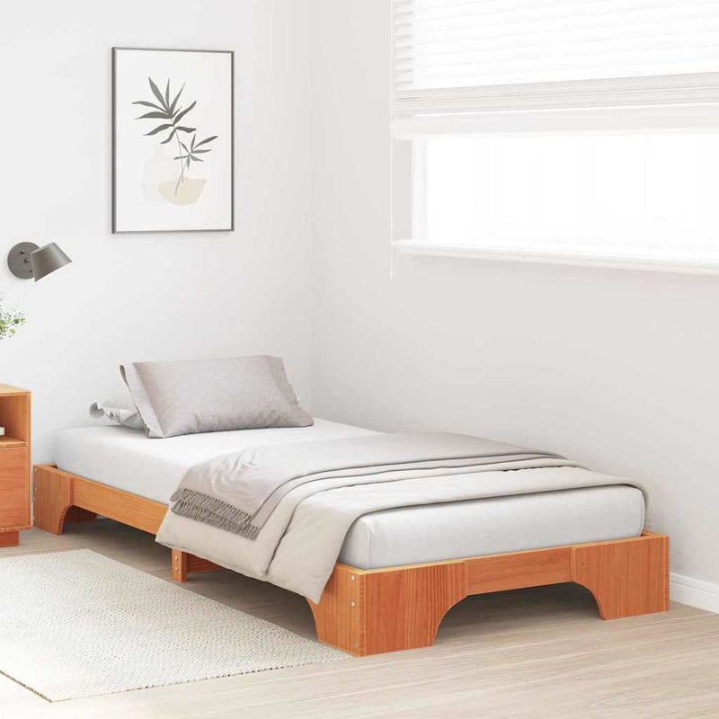 Cadru de pat Maroniu cerat 80 x 200 cm Lemn de pin masiv