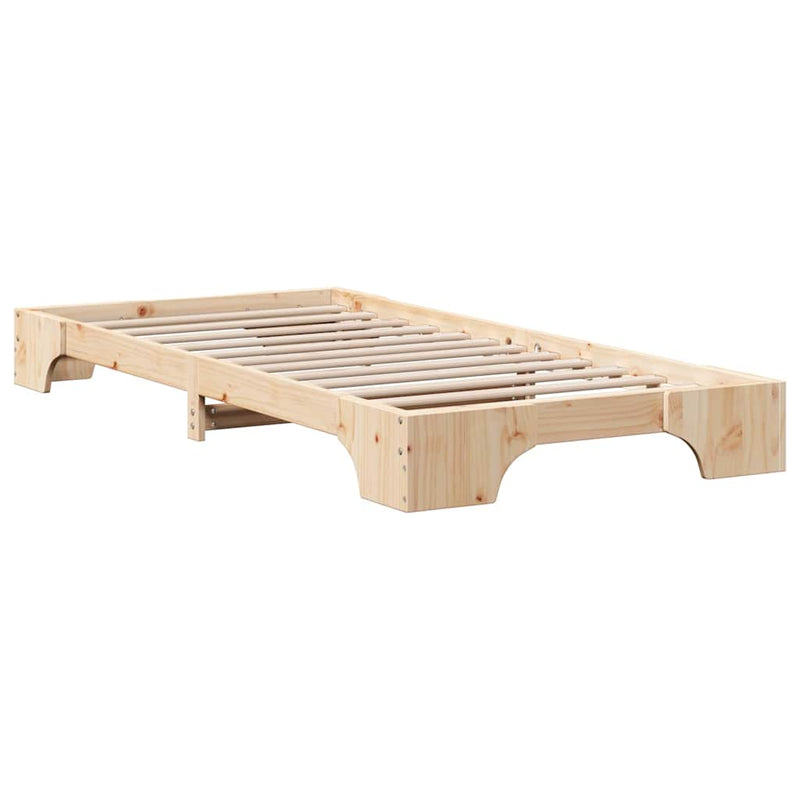 Cadru de pat natural 90 x 190 cm Lemn de pin masiv