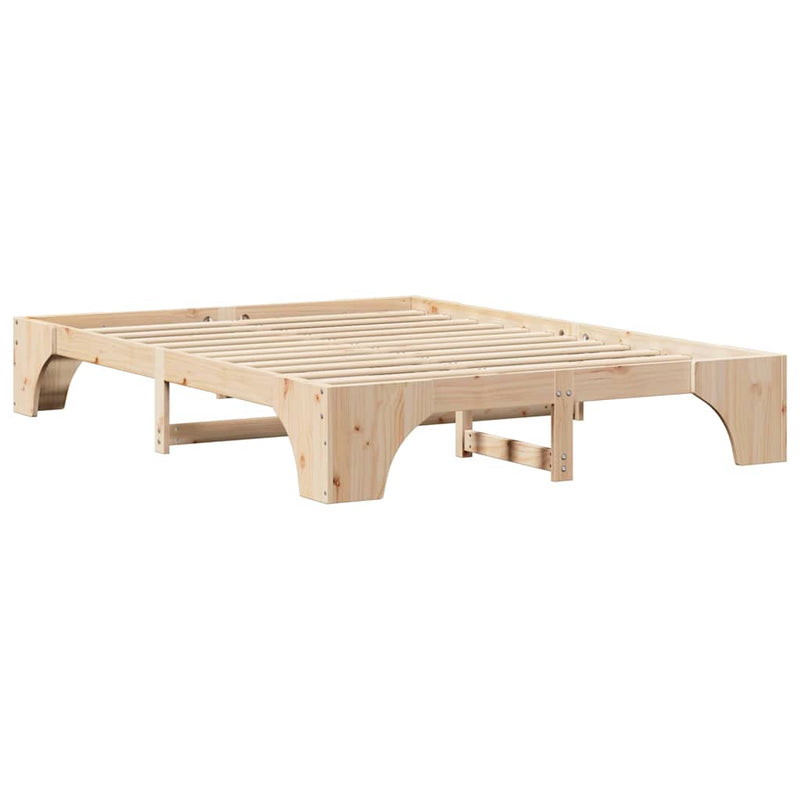 Cadru de pat natural 150 x 200 cm Lemn de pin masiv
