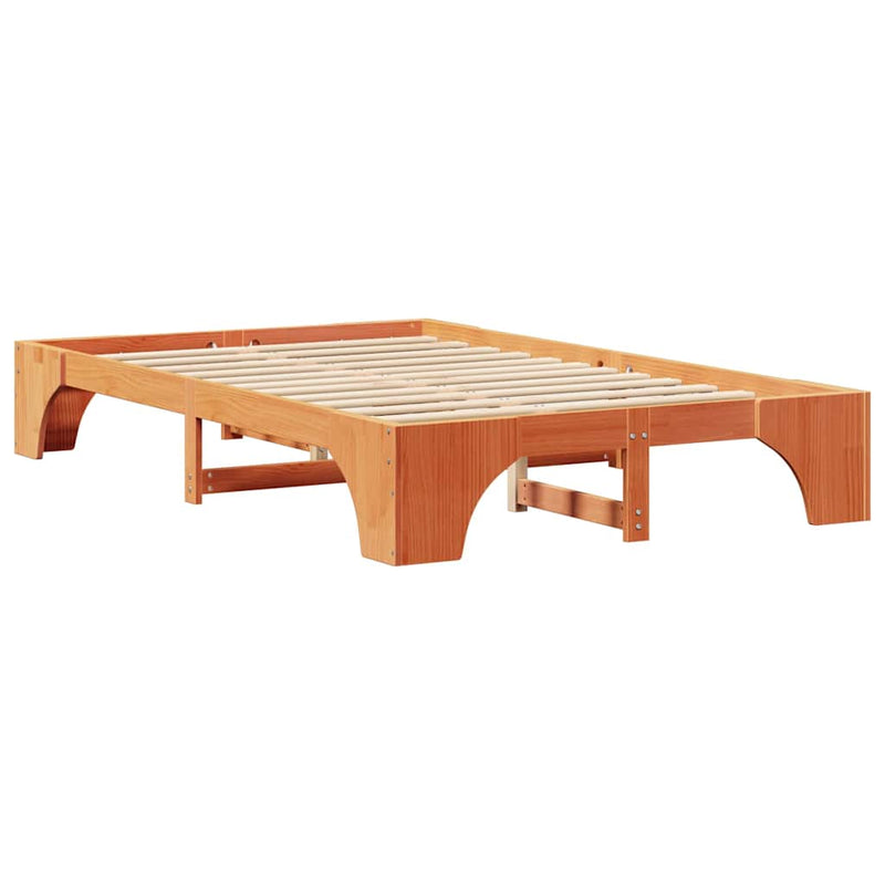 Cadru de pat Maroniu cerat 135 x 190 cm Lemn de pin masiv