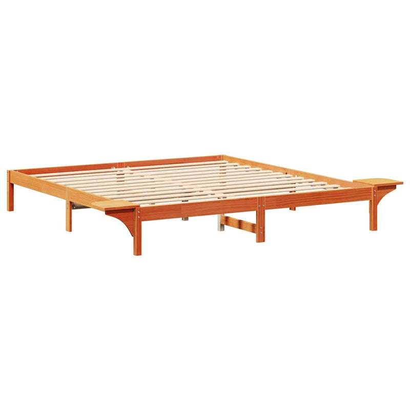 Cadru de pat Maroniu cerat 200 x 200 cm Lemn de pin masiv