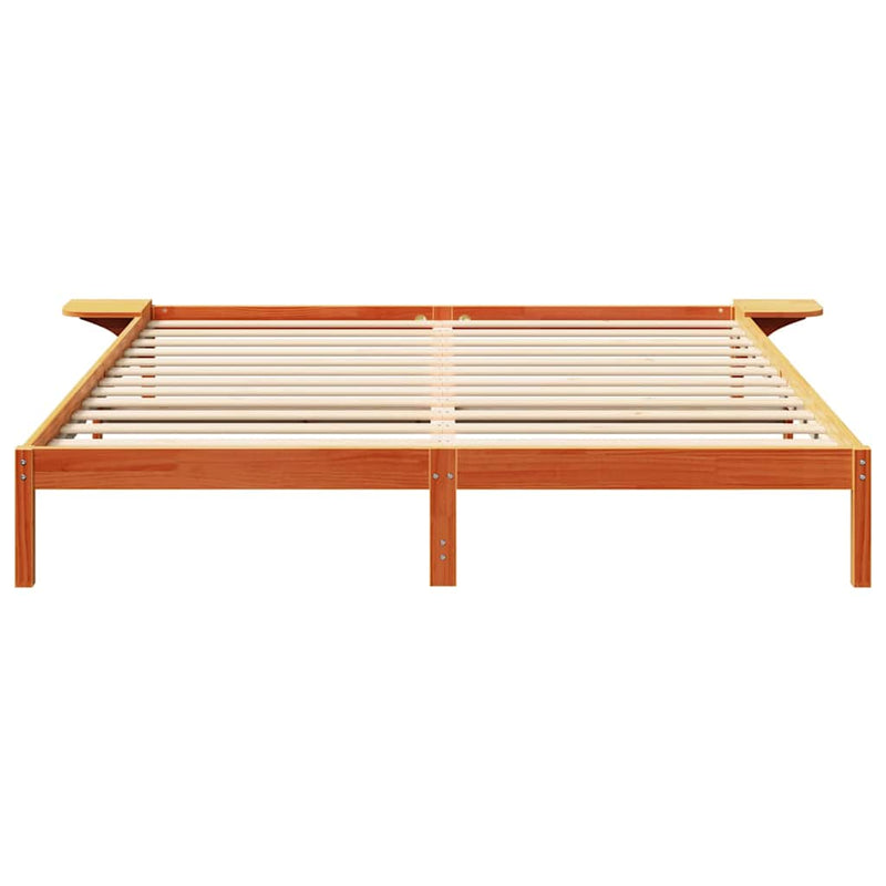 Cadru de pat Maroniu cerat 200 x 200 cm Lemn de pin masiv