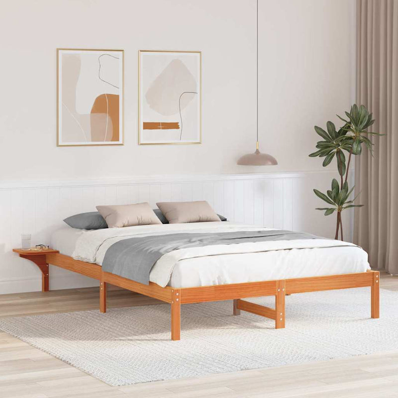 Cadru de pat Maroniu cerat 160 x 200 cm Lemn de pin masiv