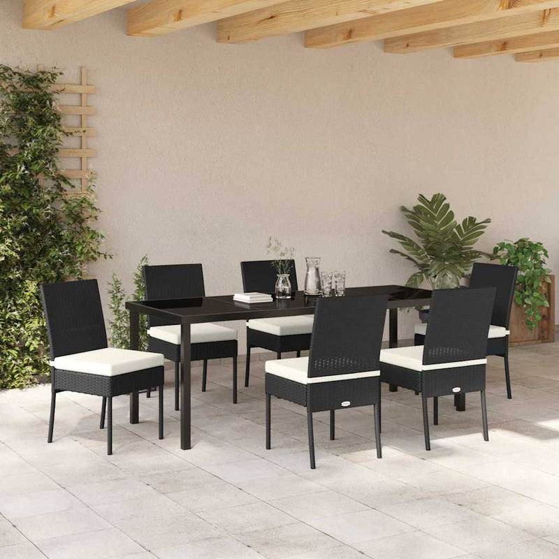 Set de masă pentru grădină 7 buc. Negru