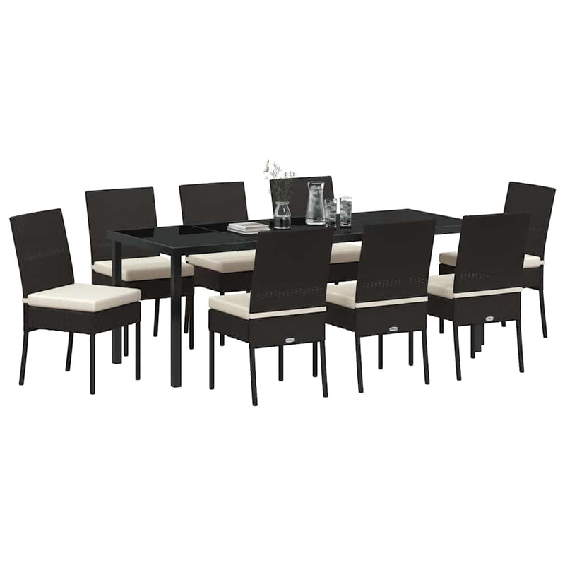 Set de masă pentru grădină 9 buc. Negru