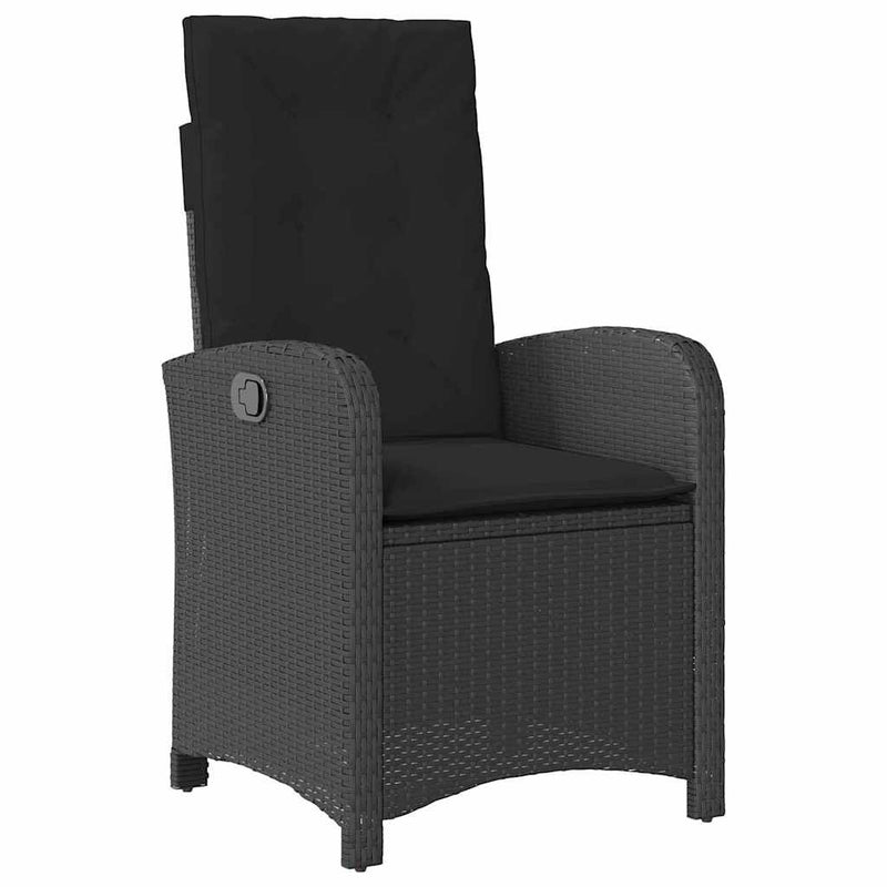 Set de masă pentru grădină 7 buc. Negru poliratan