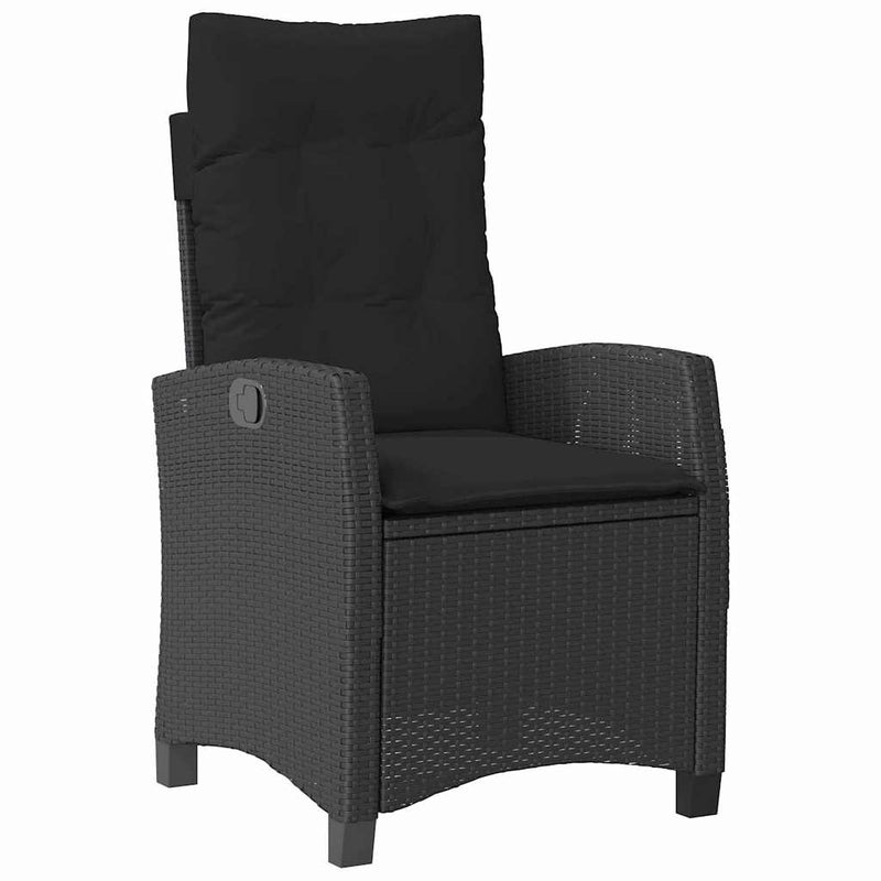 Set de masă pentru grădină 7 buc. Negru poliratan