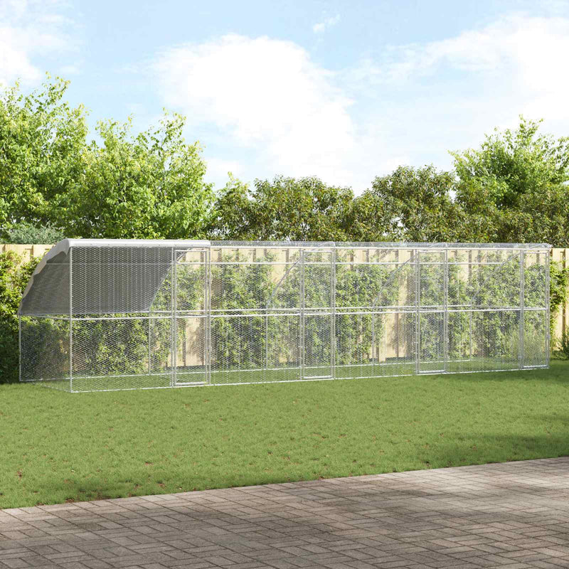 Cușcă pentru pui 4 buc. Argintiu 800 x 200 x 200 cm Oțel și PE