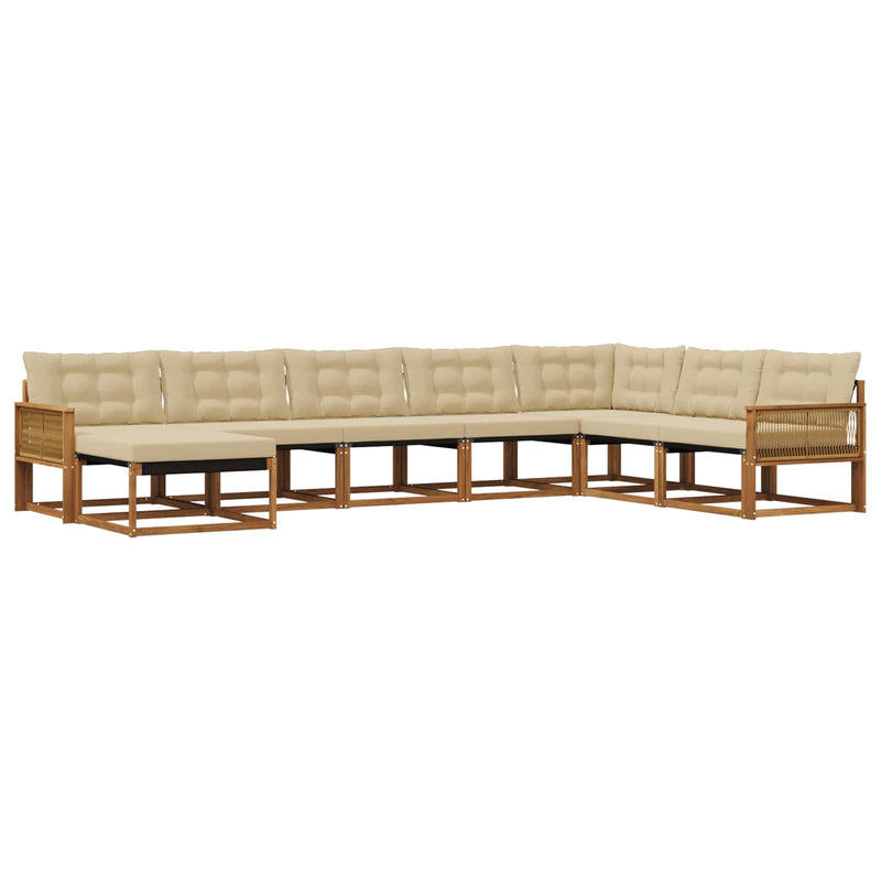 Set de canapele de exterior 8 buc. Natural și Bej