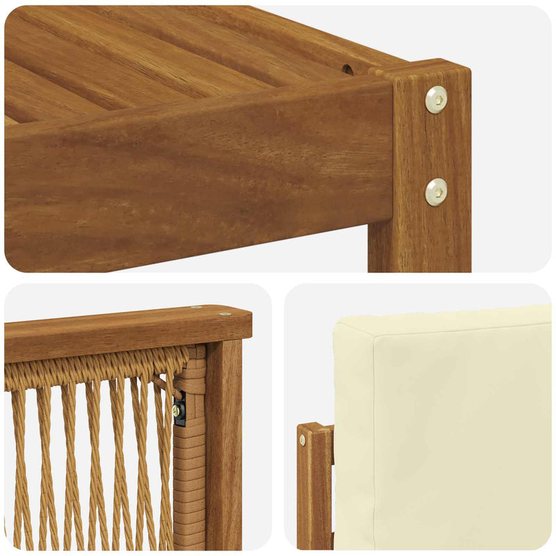 Set de canapele de exterior 6 buc. Natural și Crem Poliester