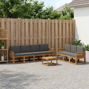 Set de canapele de exterior 8 buc. Natural și Antracit